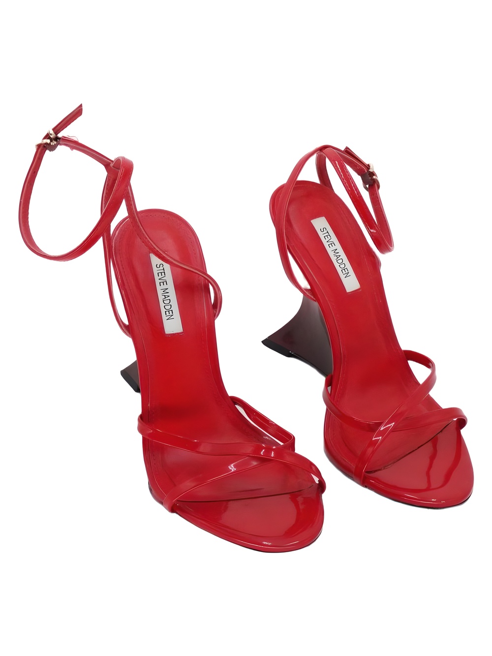 Steve Madden Layers Strappy Red Patent Sandals Size 8M
